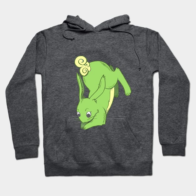 Shamrock Green Rabbit Post-Pounce Hoodie by SimplyKitt